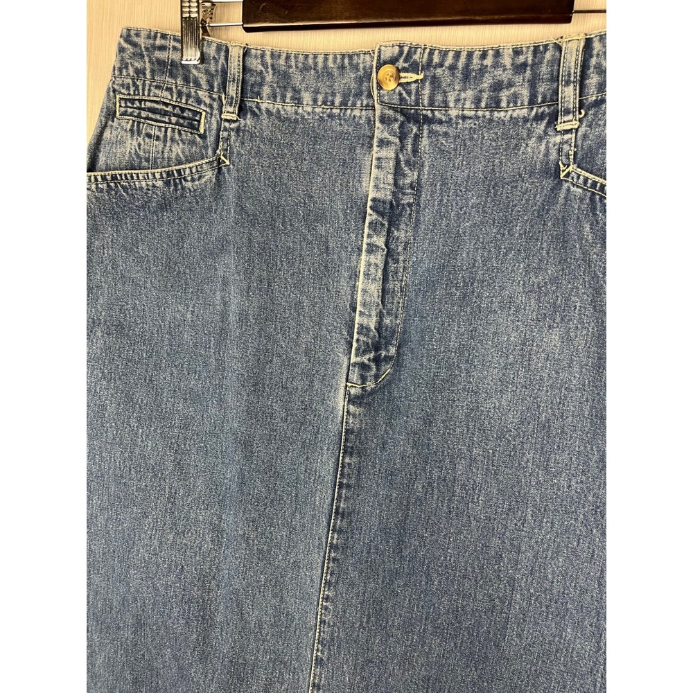 Eddie Bauer‎ Denim Skirt Womens 18 Straight High Waisted Vintage 90s 36x37 - Picture 3 of 8